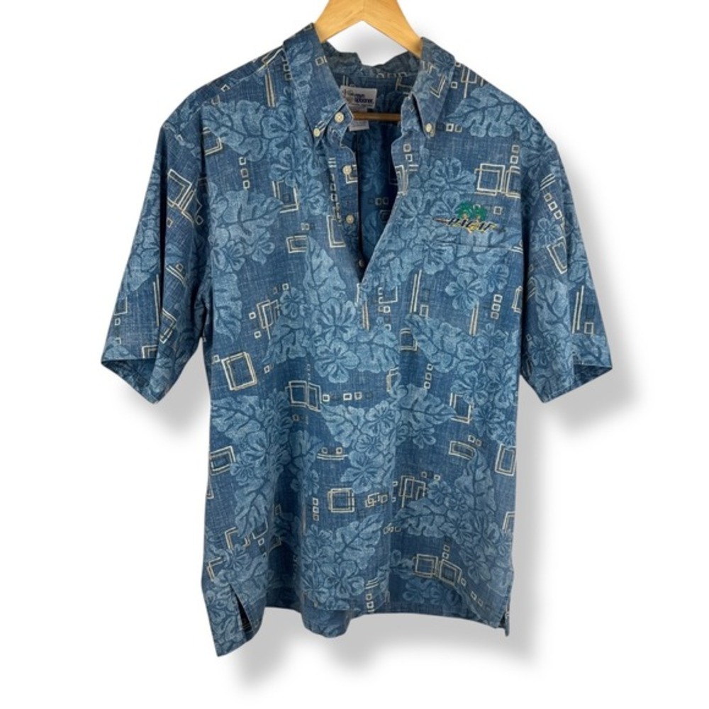 Reyn Spooner Mens Size‎ XL PACAF Hawaiian Aloha Shirt Tropical Reverse Print